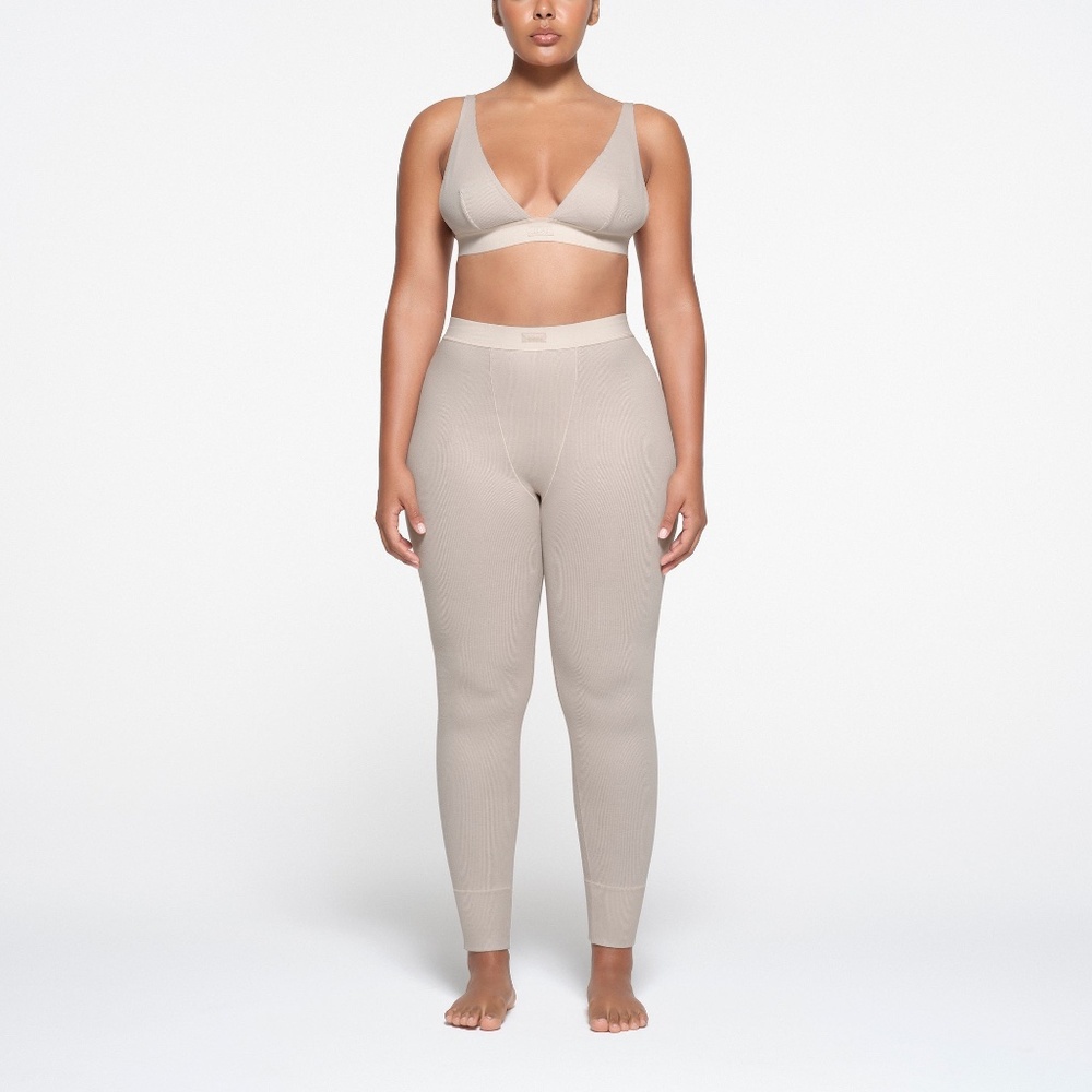 Skims Cotton Rib Leggings Stone Size Medium